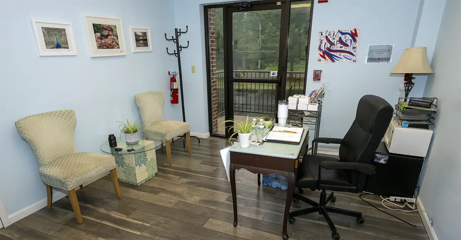 Welcoming massage waiting room
